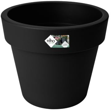 Elho 7611902343300 Flower Pot Green Basics top Planter 23cm in Active, Living Black
