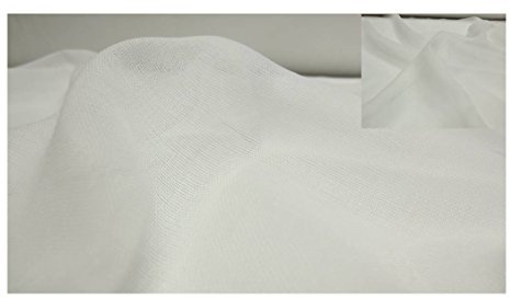 Fabrics-City WEIß GAZE TRANSPARENT 10% Baumwolle Stoff Netzstoff Baumwollgaze Stoffe als Käsetuch Filtertuch, Für Dekoration, Basteln und Babypflege, 3008
