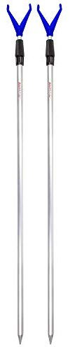 ARAPAIMA FISHING EQUIPMENT Rutenhalter Rutenständer Angelzubehör Set 2 Stück Angel Teleskop Auflagen mit Schnurlaufkerbe - 2X blau
