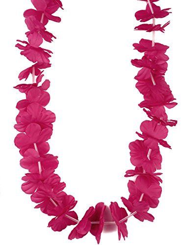 DEGUISE TOI - Collier Hawaï rose fuchsia adulte - Collier