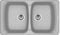 Franke 114.0498.073 Fregadero de Cocina de Granito con un Cuenco Doble, Piedra Gris, Large, Set de 4 Piezas