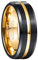 NUNCAD Ring Herren/Damen Schwarz Gold Partnerringe Wolframcarbid 8mm Matt Hochzeits Ring Verlobungsringe Freundschaftsringe Größe 60