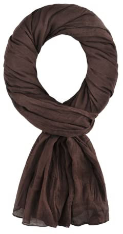 Allée du foulard - Schal aus 100% Baumwolle - 200x100 cm - Schals & Tücher für Damen, Kopftuch, Halstuch Damen, Schal, Loop Schal Damen, Stola Damen - für alle Jahreszeiten (braune Schokolade)