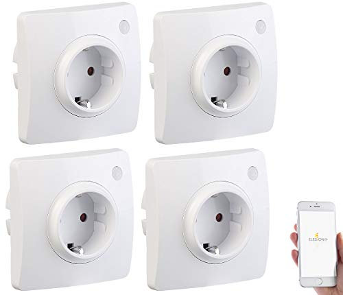 4 prises encastrées connectées compatibles avec Amazon Alexa et Assistant Google [Luminea Home Control]