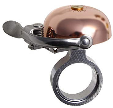 Crane Suzu Mini Fahrradklingel, Kupfer, Befestigung an Headset-Abstandshaltersäule, hergestellt in Japan, für Citybikes, Rennräder oder MTB