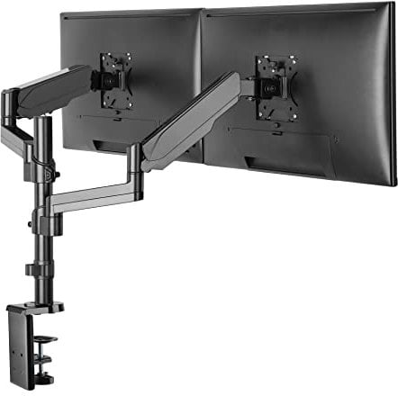ProperAV Desk Monitor Mount Dual Articulated Swing Arm 17'' 19 21 22 23 24 27 32'' VESA Max 100x100 Height Max 600mm
