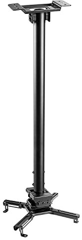 VIVOLINK - Heavy-Duty Projector Ceiling Mount - For Pitched or Flat Ceiling - Variable Distance: 74.5-114.5cm - Projector Hole Distance: 13-47cm - Max Loading Capacity: 35kgs - Black