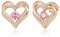 CDE Ohrringe für Damen 925 Sterling Silber Rosegold Geschenk für Sie Forever Love Herz Geburtsstein Frauen Ohrstecker Schmuck Valentinstag Weihnachten Muttertag Geburtstags Hochzeits Jubiläum