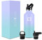Insulated Water Bottle with Straw Lid Narrow - 950ml (3 Lids) - Cold 24hrs & Hot 12hrs Drinks - Double-Walled Stainless Steel Metal Leakproof Travel Sports Gym Camping & Hiking Hydration Flask