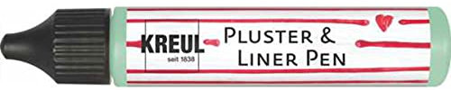 KREUL 49826 - Pluster & Liner Pen Mint, 29 ml, Plusterfarbe zum Dekorieren und Verzieren, für 3D Dekoeffekte durch Aufplustern im Backofen, mit Bügeleisen oder Fön, 29 ml