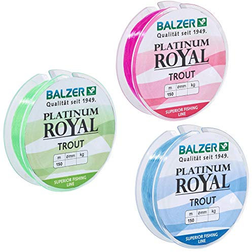 Balzer Platinum Royal Trout Schnur - 150m monofile Angelschnur, Durchmesser/Tragkraft:0.22mm / 6.1kg, Farbe:Pink