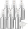 ZEOABSY Pack of 6 Empty 50ml Silver Aluminium Spray Bottle Refillable Aluminum Bottles with Clear Fine Mist Sprayer Metal Spray Bottles for Perfume Hair Garden Travel, Funnel