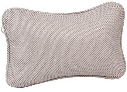 Badewannenkissen ackenstütze Nacken Nackenkissen für Badewanne mit 2 Saugnäpfen Nackenkissen 3D-Mesh-Tuch Schnelles Trocknen Einfache Reinigung - Komfort Badekissen 26 × 18 × 7,5 cm (Grau)
