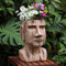 LUVYIMO Osterinsel Kopf Pflanztopf Gesicht Pflanzgefäß Outdoor Garten Statue Verzierungs Harz Kunst Skulptur Blumentopf