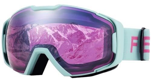 FEISEDY Skibrille Snowboard Brille für Brillenträger Herren Damen Sportbrille für Winter Skifahren Fahrrad Anti Fog UV Schutzbrille Schneebrille mit OTG Design B2961