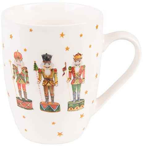 Clayre & Eef Tasse 300 ml Beige Porzellan Nussknacker Teebecher