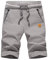 HCSS Kurze Hosen Herren Bermuda Shorts Herren Sommer Chino Shorts Baumwolle Gummizug mit Tunnelzug(Grau-M)