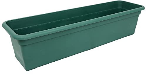 MePla Blumenkasten Balcony Standard Länge 40 cm, Breite 16,7 cm, Grün, wetterfest aus UV-beständigem Kunststoff