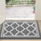 Homaxy Washable Door Mats Indoor, Absorbent Bath Mat Non-Slip Low Profile Doormat for Entrance, Inside, Kitchen, Front Back Door, Pets and Dogs— 43 x 76 cm, Grey