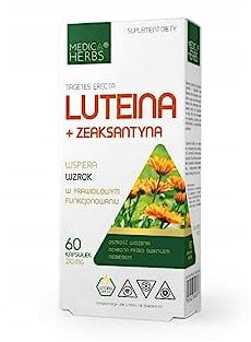 Medica Herbs - Lutein 42mg - Zeaxanthin- unterstützt das Sehen - die Sehschärfe - zuckerfrei - laktosefrei - glutenfrei - 60 Kapseln - Nahrungsergänzungsmittel