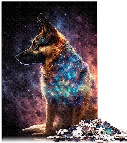 Schäferhund-Puzzle mit 1000 Teilen für Erwachsene, Papppuzzle mit passendem Poster und Quizblatt, 26 x 38 cm