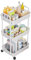 Multibao 3 Tier Storage Trolley Cart on Wheels with Handle Kitchen Bathroom Laundry Narrow Space Rack Space-Saving Mobile Shelving Organizer (Black)