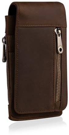 Hengwin Handytasche, kleine Gürteltasche für Samsung S25 S24 S23 S22 S21 Ultra, A06 F06 5G Tasche aus echtem Leder, Reise-Smartphone-Geldbörse-Gürteltasche, Geldgürteltasche für Männer