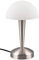 Reality Leuchten Tischleuchte Canaria R59561107, Metall Nickel matt, Glas Weiß gewischt, inkl. 4.9 Watt LED E14, On/Off Touch