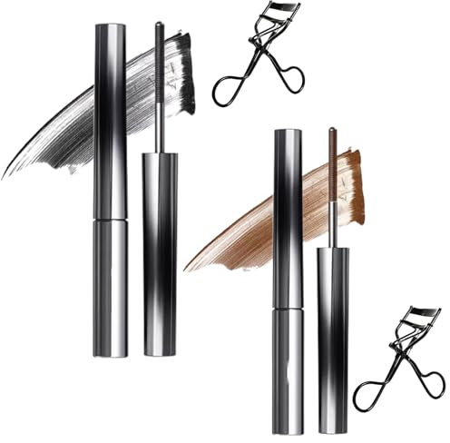 Nour Iron Wand Mascara, Nour Iron Mascara, Nour - Iron Wand Mascara, Iron Wand Mascara, Metal Rod Mascara, 3D Curling Iron Mascara, wasserfest, flockensicher, langlebig (mix)