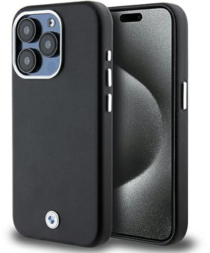 CG Mobile BMW BMHMP15L23PUFWK Hülle für iPhone 15 Pro 6.1 Schwarz Signature Wrapped Metal