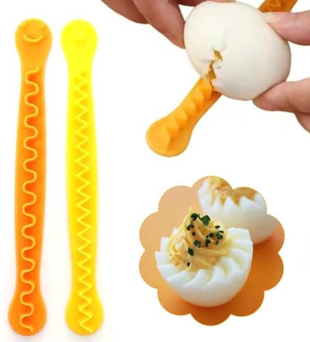 Lot de 2 emporte-pièces fantaisie en forme de coquille d'œuf pour faire des œufs à la coque, bento coupés en forme de fleur, outils de cuisine gadgets de cuisine