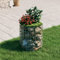 Baziroo Jardinière surélevée ronde en acier galvanisé - 50 x 50 cm - Argenté - Gabion - Jardinière surélevée en métal - Jardinière surélevée - Jardinière de jardin - Panier à pierres