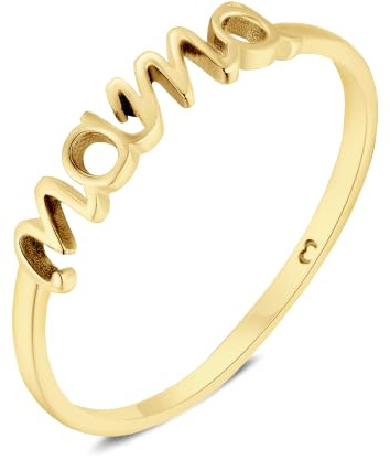MARLION JEWELS Ring für damen aus silber mit Wort „mama“. Ringe für frauen aus silber mit silberner oder goldener Oberfläche. Schmuck damen ideal für Paare, Mütter, Freundinnen. Damen ringe silber