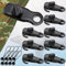 Tarp Tarpaulin Clips Clamps Heavy Duty Lock Grip and Bungee Cords with Ball, Shark Shape Pool Cover Clip Backdrop Cloth Tent Large Hook Accessory for Garden Outdoor Tie Downs Canvas Solar RV Awning