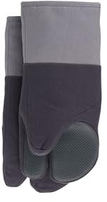 Joseph Joseph Pinch Pair of Easy Grip Silicone Oven Gloves, Heat-Resistant up to 250°C, Comfortable Cuff, Machine Washable, Anthracite