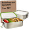 SUSTANIA Brotdose Edelstahl, 2 Stück Brotdosen, Brotdose für Erwachsene und Kinder, Brotdose mit Fächern und Verschluss, Bento Box, Brotzeitbox, Brotbüchse, Frühstücksbox, Lunchbox