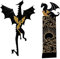 2 Pcs Drachen-Lesezeichen,Black Gold Cool Dragon Lesezeichen,Interessante 3D Lesezeichen,Retro Gothic Dragon Lesezeichen Geeignet,Black And Gold Book Decorations Für Jungen Und Mädchen