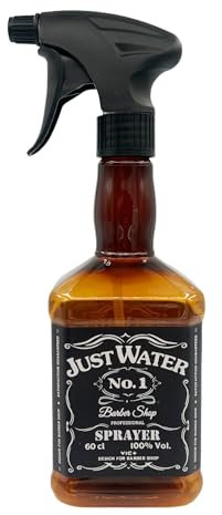 Eson Hair Water Spray Bottle 600ml, Whisky Style Spray Bottle for Hair, Cooling Barber Salon Hairdresser, Mist Sprayer,Retro Stylish, Empty Refillable Sprayer for Shaving and Cleaning 600ml (Brown)
