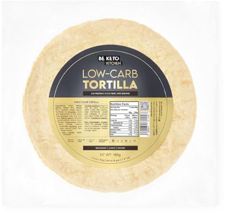 Be Keto Tortilla Wraps 4x40g - High Protein, Low Carb, High Fibre - Keto Friendly, Vegan, No Added Sugar - Soft Wraps for Tacos, Burritos and Quesadillas