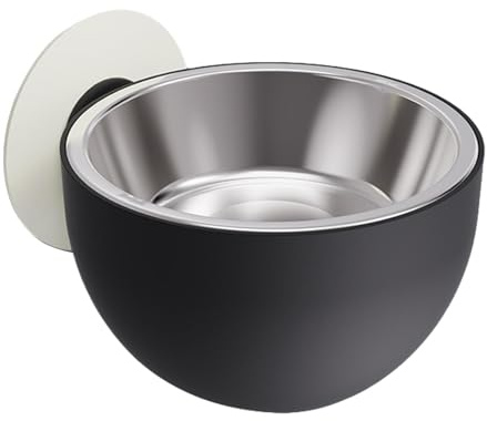 Ciotola per alimenti da parete per cani – Ciotola rialzata in acciaio inox per animali domestici | Design fisso anti-fuoriuscita, ciotola per cani e gatti facile da pulire, lavabile in lavatrice