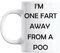 Gift Island Novelty Adult Gifts One Fart Away from A Poo Mug - Rude Mugs for Men & Women, Funny Coffee Gift Toilet Humor Joke, What to Get Dad for Christmas, 11oz Ceramic Cup, Silly Pranks Ideas