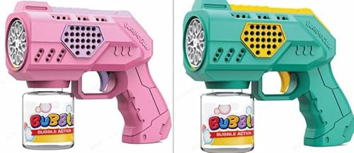 Aooess Toys for Kids 3-8 Year Old: 2 Pcs Bubble Guns for Age 3 4 5 6 7 8 Year Old Children Bubble Blower Toys Birthday Party Gifts Bubble Makers for Toddler Electric Bubble Machine for Kids