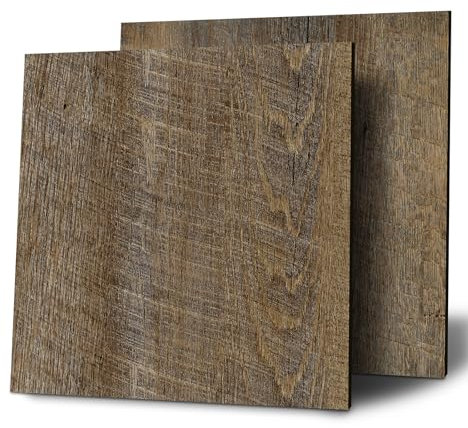 Yenhome 3 Dielen 30x30cm PVC Bodenbelag Holzoptik Dunkelbraun Vinylboden Selbstklebend Vinyl-Bodenfliesen Dunkelbraun Holz DIY-Bodenbelag für Schlafzimmer Badezimmer Wohnzimmer Flure