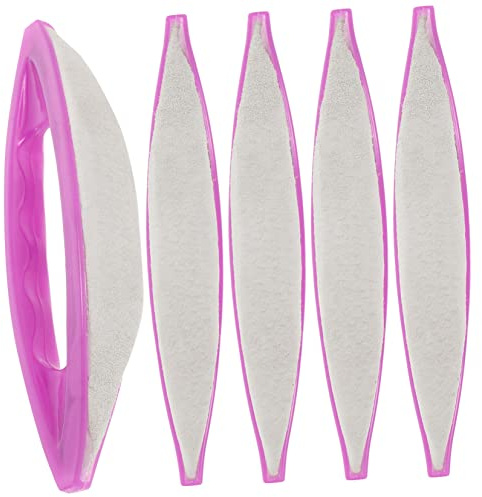 NIYANGLE Nail Polishing Wax Buffing Strip 5pcs Purple Chamois Leather Nail Files for Natural Salon Polish Waxing Brush Kit