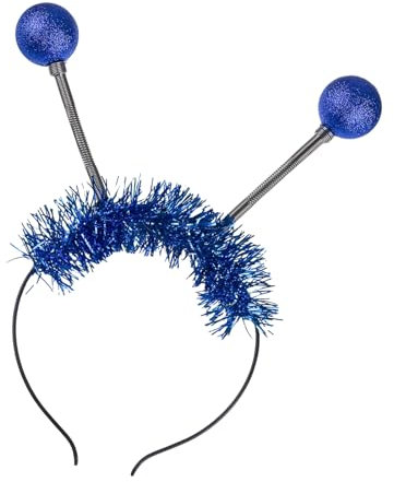 Kelisdi Serre-tête lumineux Alien pour enfants avec boules de printemps amusantes Accessoire de costume amusant pour les amateurs de fête et les adultes