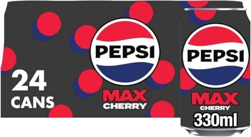 Pepsi Max Cherry No Sugar Cola Cans 24 x 330ml - By Shop 4 Less