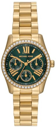 Michael Kors Lexington Watch für Damen, Quarz-Chronographenwerk mit Edelstahlarmband