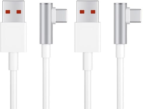 2Pcs Cable Carga Rápida para Xiaomi 120W, 2m Cable USB 6A Carga Rapida 90 Grados para Xiaomi Redmi Note 13 12 Pro 12S 11 11S, Cable USB C Turbo Charge para Xiaomi 14 13 11 Lite 5G Pad 6 5 F6 X6 X5 X4