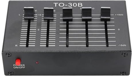 Zunate Phono Preamp for Turntable, 3 Band Sound Equalizer with Input Output, 2 Channel Digital Equalizer for Record Players, Turntables, Stereos