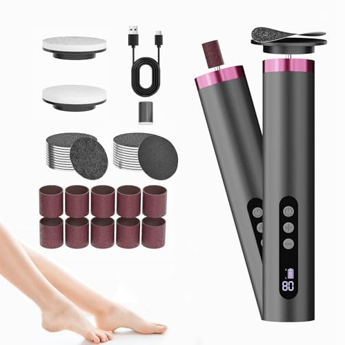 Electric Foot File 13000RPM, 9-Speed Hard Skin Remover, 2-in-1 Cordless Operation Pedicure Tool with Various Accessories, Painless Callus Remover for Cracked Heels and Dead Skin, for Women & Men